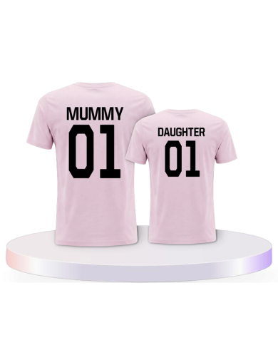 Mutter und Tochter mit Text Mummy & Daughter Eltern-Kind | Paarpulli