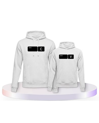 Strg C und Strg V im Button Design Mutter & Kind Hoodies | Paarpulli