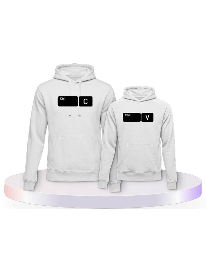 Strg C und Strg V im Button Design Mutter & Kind Hoodies | Paarpulli