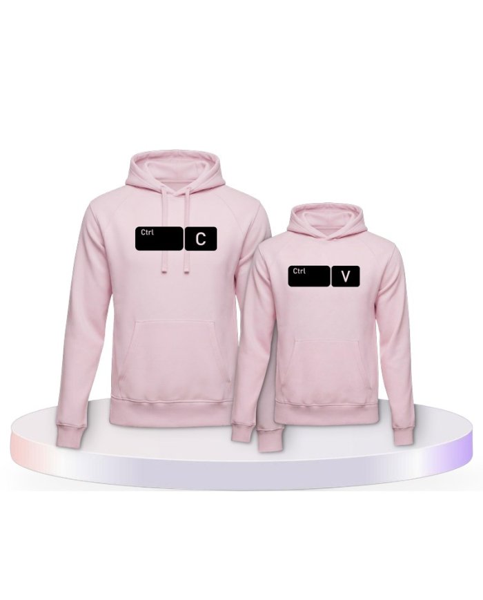 Strg C und Strg V im Button Design Mutter & Kind Hoodies | Paarpulli