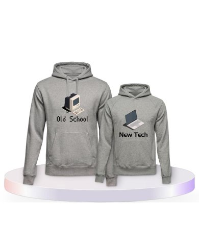 Old School New Tech Partner Outfit für Groß und Klein | Paarpulli