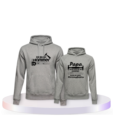 Gemeinsamer Look: Du bist der Hammer Vater Kind Hoodies | Paarpulli