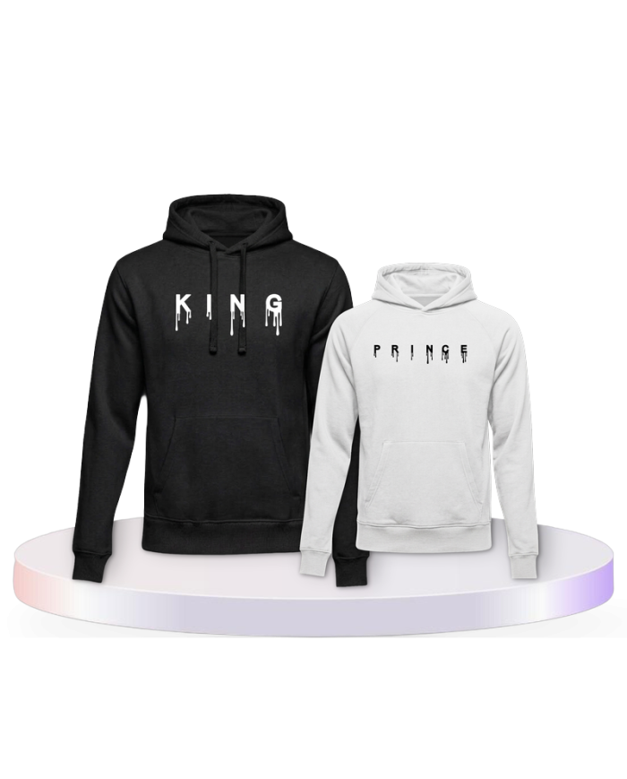 Gemeinsamer Look: King und Prince Drip Vater Sohn Hoodies | Paarpulli