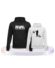 Partnerlook Hoodies mit Papa der Superheld Vater Sohn | Paarpulli