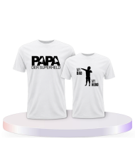 Papa der Superheld für Vater und Sohn Eltern-Kind T-Shirts | Paarpulli