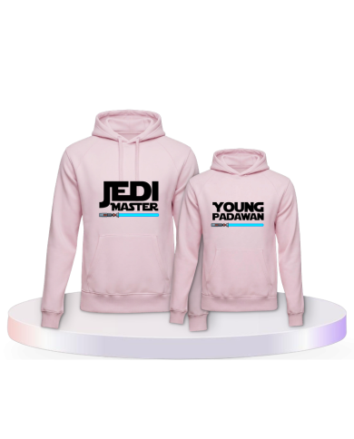 Jedi Master und Young Padawan Vater Kind Pärchen Hoodies | Paarpulli