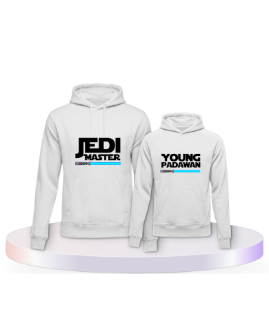 Jedi Master und Young Padawan Vater Kind Pärchen Hoodies | Paarpulli