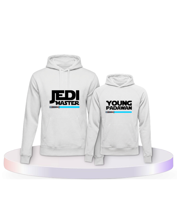 Jedi Master und Young Padawan Vater Kind Pärchen Hoodies | Paarpulli