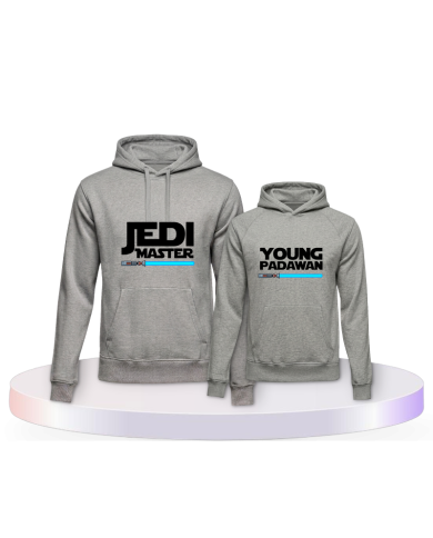 Jedi Master und Young Padawan Vater Kind Pärchen Hoodies | Paarpulli