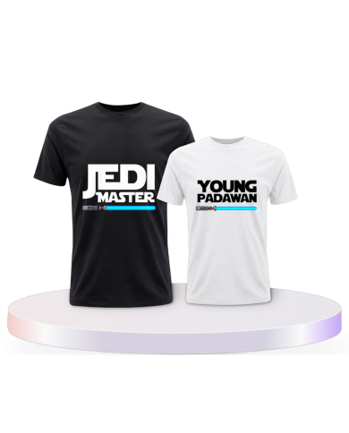 Eltern-Kind Partnerlook Jedi Master und Young Padawan für | Paarpulli