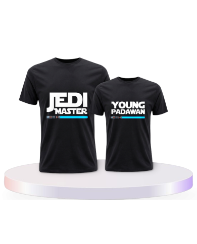 Eltern-Kind Partnerlook Jedi Master und Young Padawan für | Paarpulli