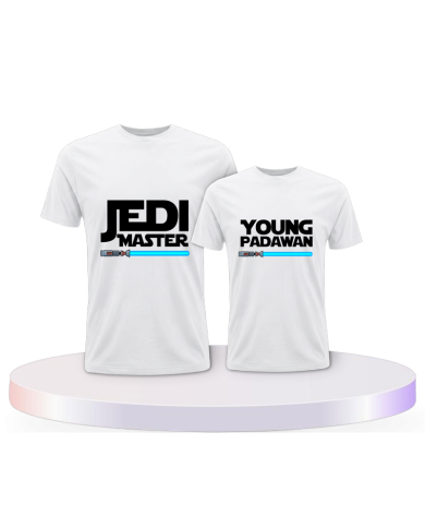 Eltern-Kind Partnerlook Jedi Master und Young Padawan für | Paarpulli