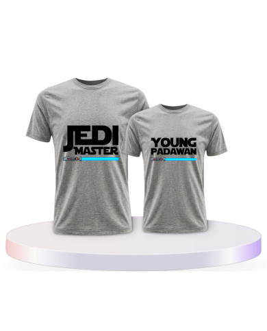 Eltern-Kind Partnerlook Jedi Master und Young Padawan für | Paarpulli