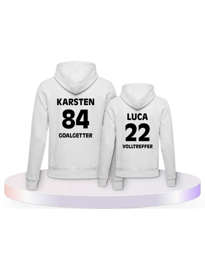 Goalgetter und Volltreffer mit Wunschzahl und Name Vater | Paarpulli