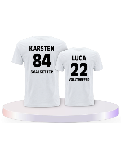 Goalgetter und Volltreffer mit Wunschzahl und Name Vater | Paarpulli