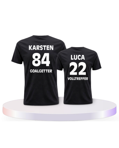 Goalgetter und Volltreffer mit Wunschzahl und Name Vater | Paarpulli