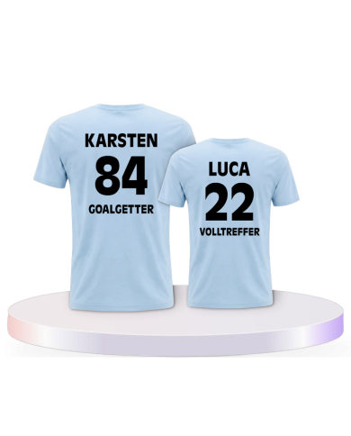 Goalgetter und Volltreffer mit Wunschzahl und Name Vater | Paarpulli