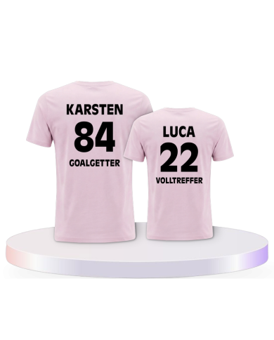Goalgetter und Volltreffer mit Wunschzahl und Name Vater | Paarpulli