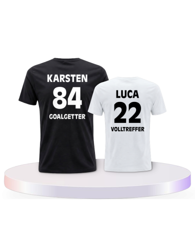 Goalgetter und Volltreffer mit Wunschzahl und Name Vater | Paarpulli