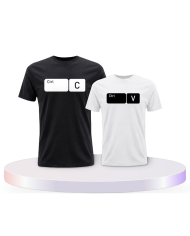Ctrl C und Ctrl V Button Design für Eltern-Kind T-Shirts | Paarpulli