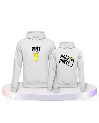 Pint und Half Pint Vater und Sohn Eltern-Kind Hoodies | Paarpulli