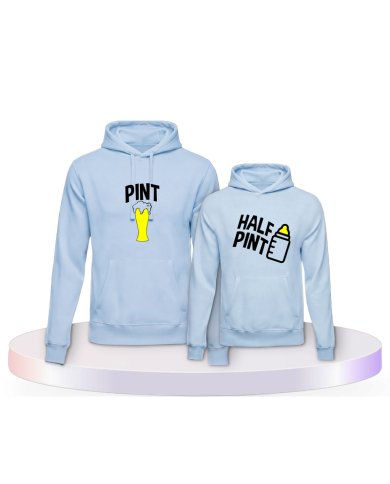 Pint und Half Pint Vater und Sohn Eltern-Kind Hoodies | Paarpulli