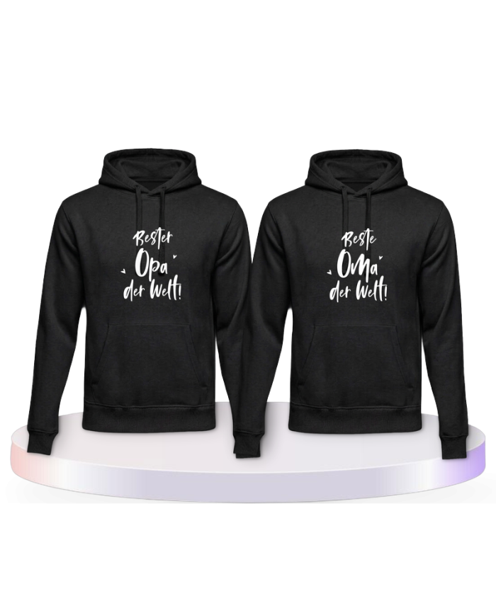 Partnerlook Hoodies mit Bester Opa und Beste Oma | Paarpulli