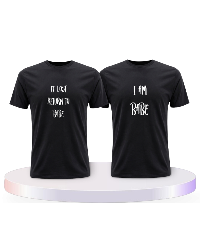 If lost return to babe Couple T-Shirts kaufen | Paarpulli