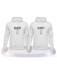 Partnerlook Hoodies mit Bier und Baby | Paarpulli