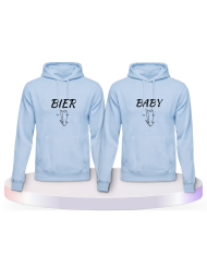 Partnerlook Hoodies mit Bier und Baby | Paarpulli