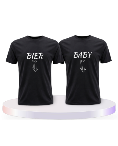 Partnerlook T-Shirts mit Bier und Baby | Paarpulli