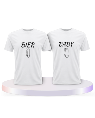 Partnerlook T-Shirts mit Bier und Baby | Paarpulli