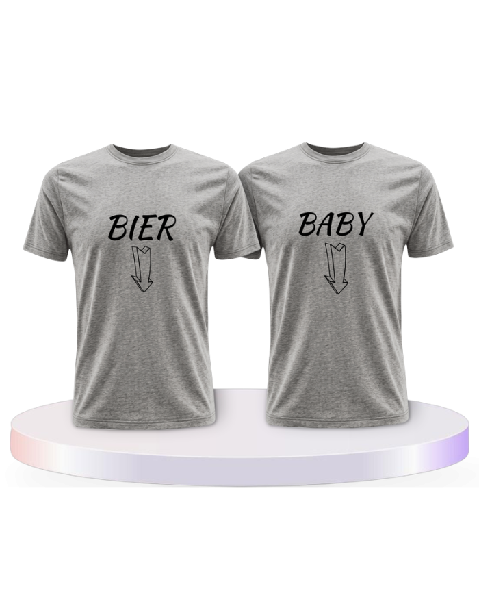 Partnerlook T-Shirts mit Bier und Baby | Paarpulli