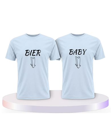 Partnerlook T-Shirts mit Bier und Baby | Paarpulli