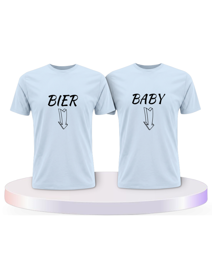 Partnerlook T-Shirts mit Bier und Baby | Paarpulli