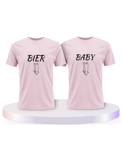 Partnerlook T-Shirts mit Bier und Baby | Paarpulli