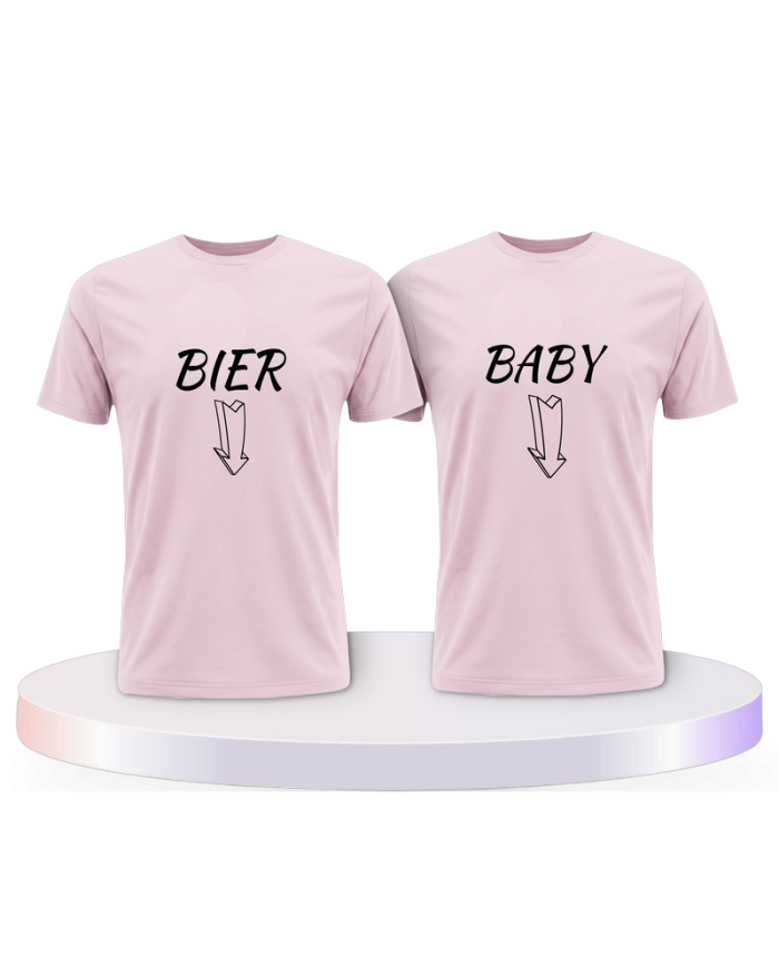 Partnerlook T-Shirts mit Bier und Baby | Paarpulli