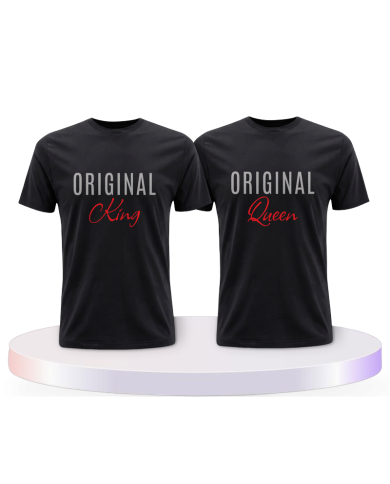 Partnerlook T-Shirts mit Original King und Original Queen | Paarpulli