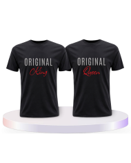 Partnerlook T-Shirts mit Original King und Original Queen | Paarpulli