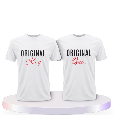 Partnerlook T-Shirts mit Original King und Original Queen | Paarpulli