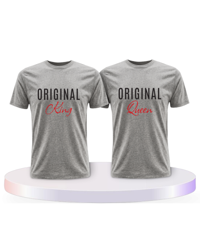 Partnerlook T-Shirts mit Original King und Original Queen | Paarpulli