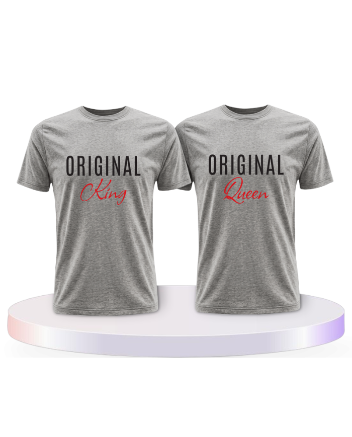 Partnerlook T-Shirts mit Original King und Original Queen | Paarpulli
