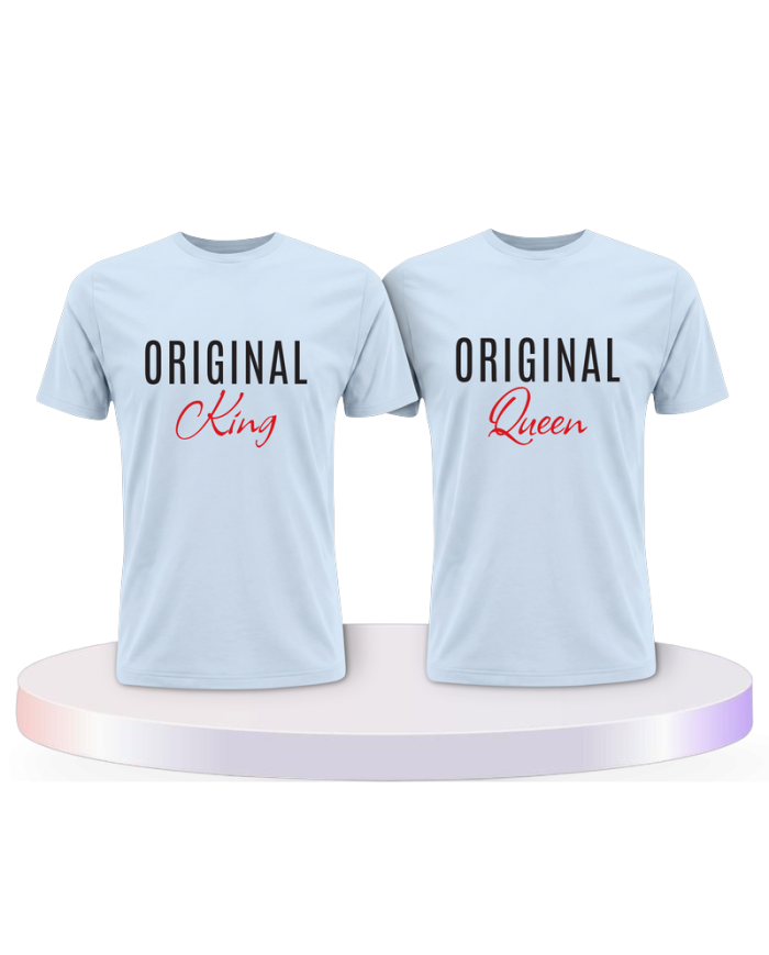Partnerlook T-Shirts mit Original King und Original Queen | Paarpulli