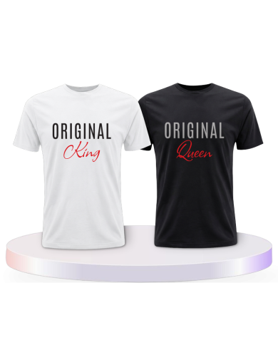 Partnerlook T-Shirts mit Original King und Original Queen | Paarpulli