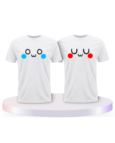 Partnerlook T-Shirts mit OwO UwU | Paarpulli