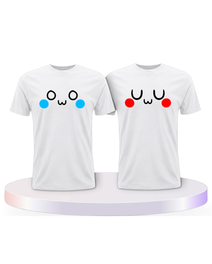 Partnerlook T-Shirts mit OwO UwU | Paarpulli