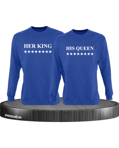 Her King His Queen Partnerlook Sweatshirts in blau