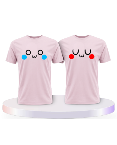 Partnerlook T-Shirts mit OwO UwU | Paarpulli