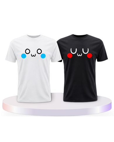 Partnerlook T-Shirts mit OwO UwU | Paarpulli