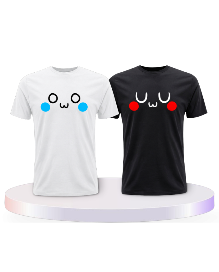Partnerlook T-Shirts mit OwO UwU | Paarpulli